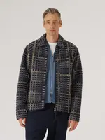 Universal Works Universal Works Zip Uniform Jacket Navy Telepass Fleece