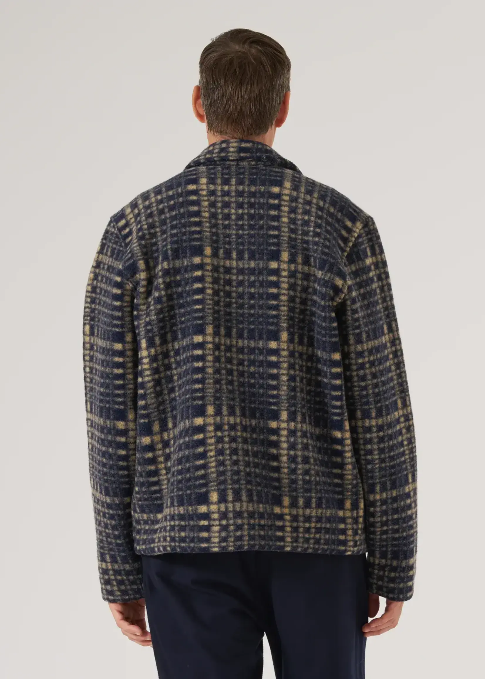 Universal Works Universal Works Zip Uniform Jacket Navy Telepass Fleece