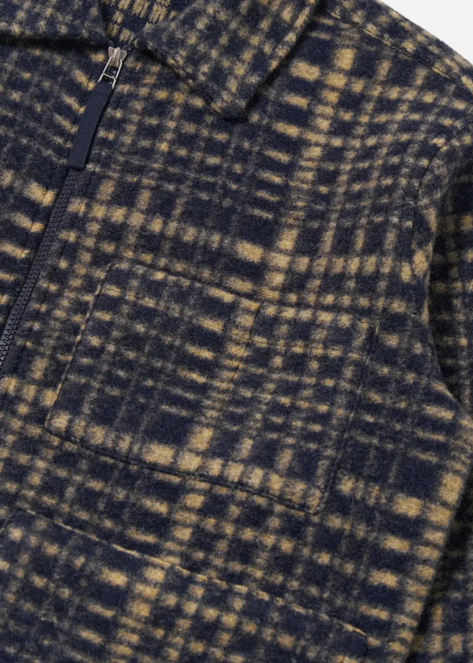 Universal Works Universal Works Zip Uniform Jacket Navy Telepass Fleece