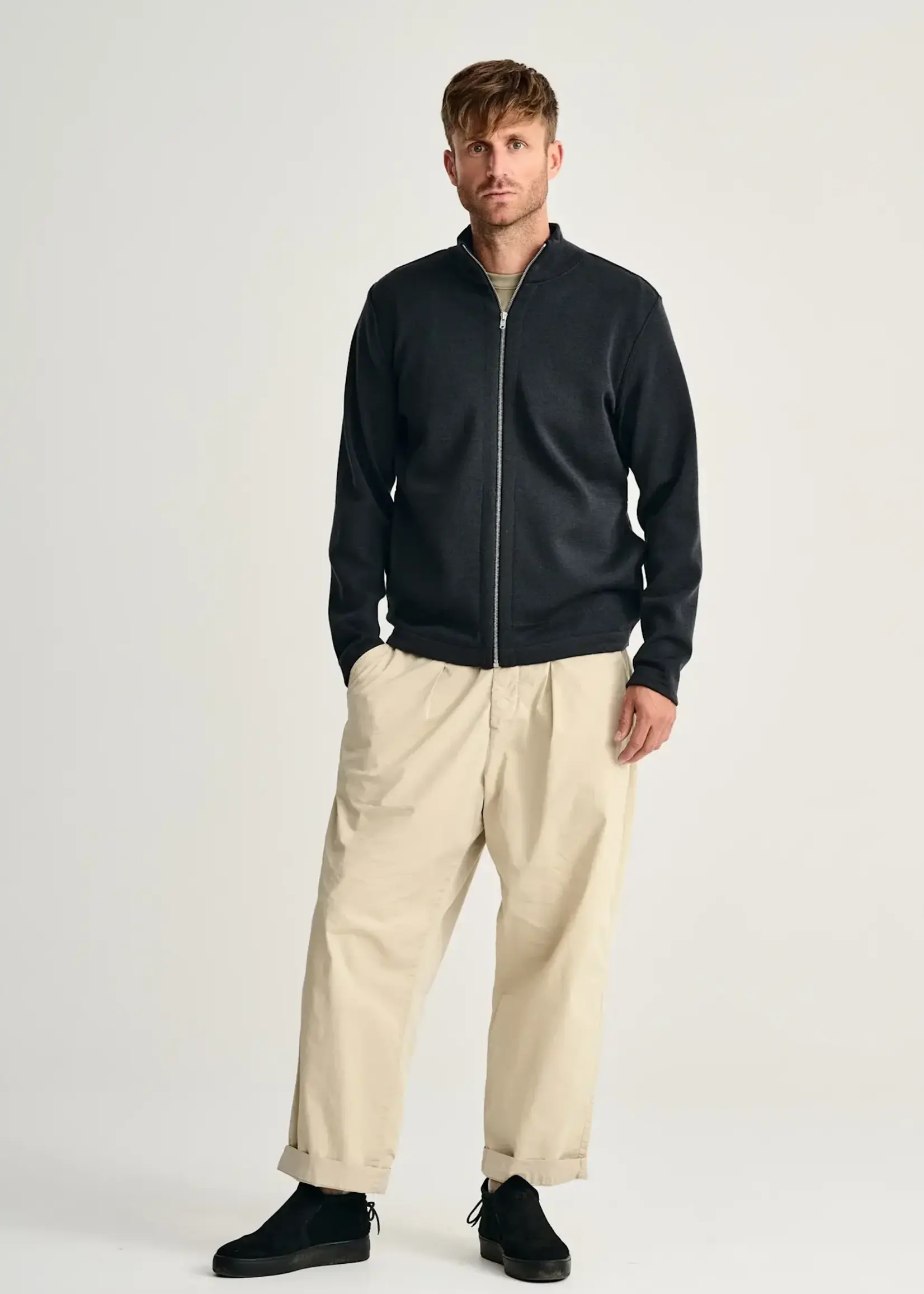 S.N.S. Herning Naval Full Zip Molton Grey Cardigan