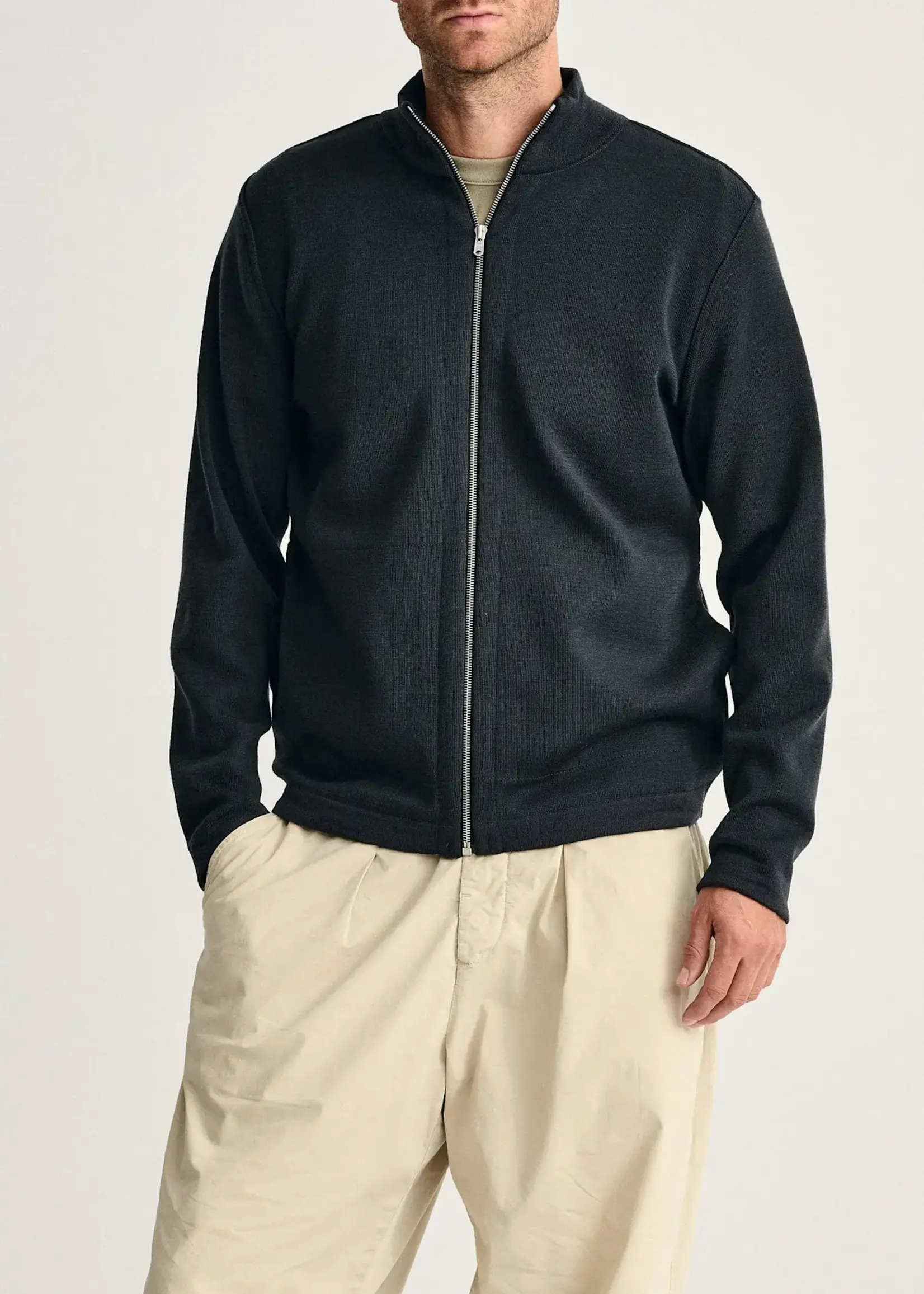 S.N.S. Herning Naval Full Zip Molton Grey Cardigan
