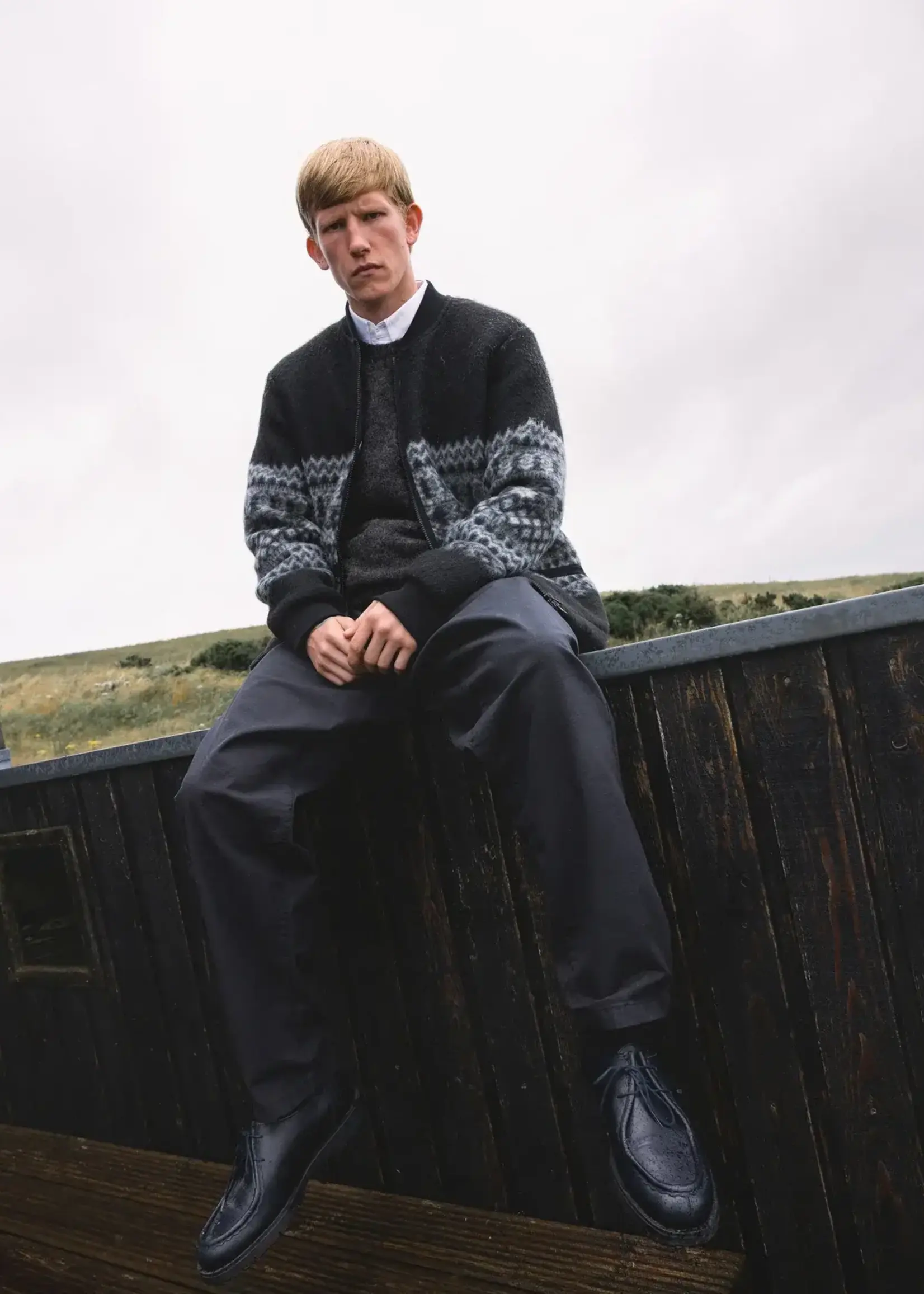 Kestin Kestin Dreghorn Black Fairisle Band Fleece )