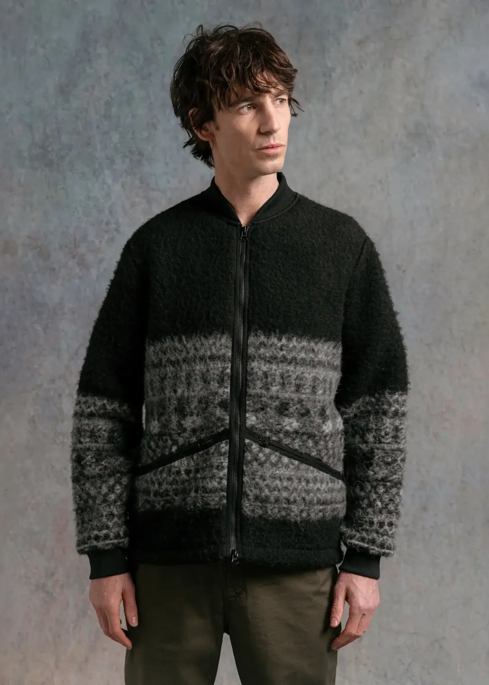Kestin Kestin Dreghorn Black Fairisle Band Fleece )