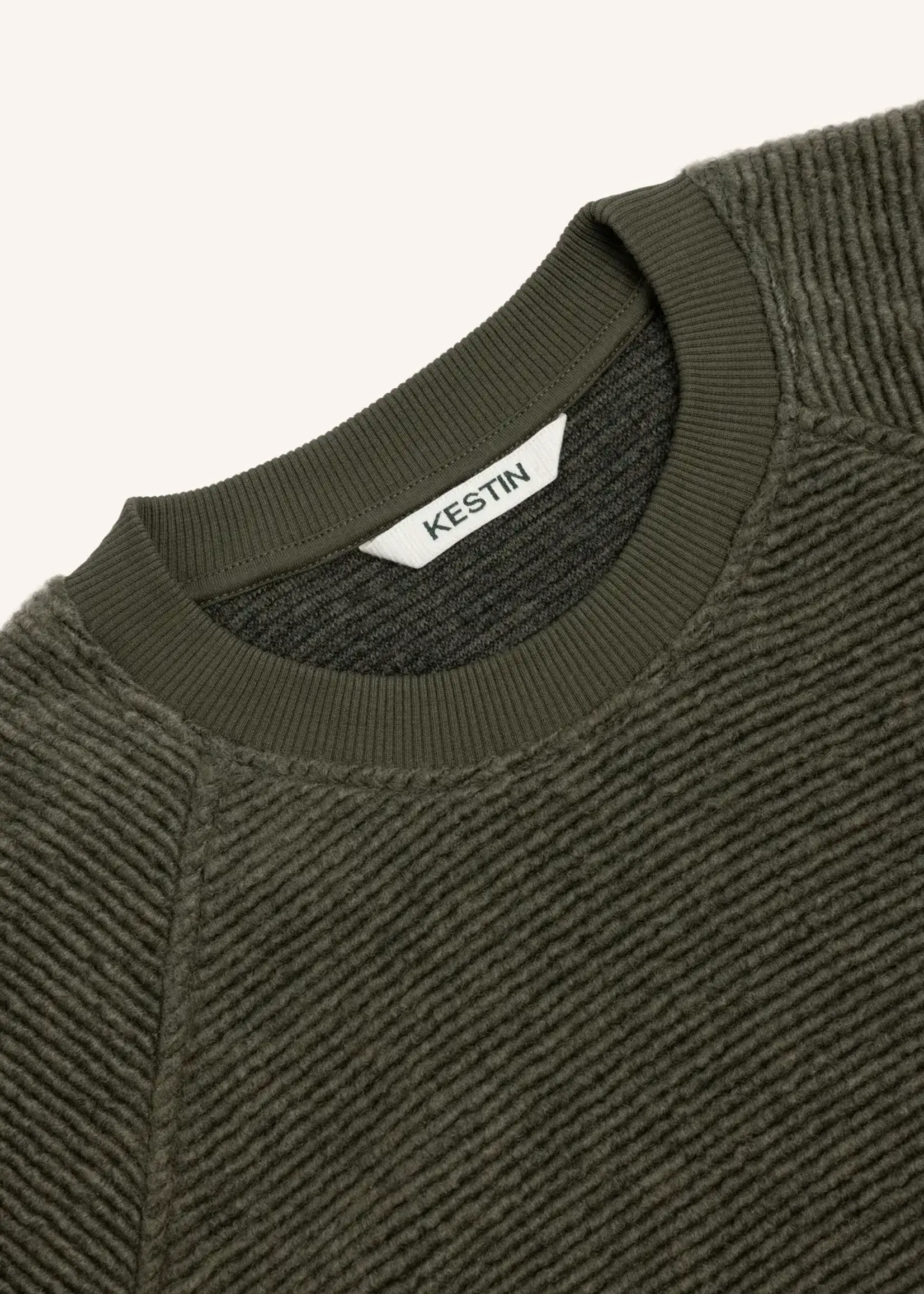 Kestin Kestin Junction Crew Olive Ribbed Fleece Sweater