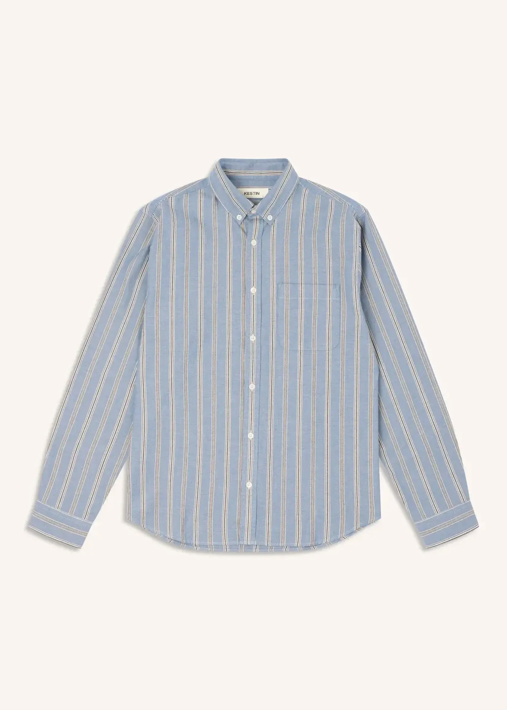 Kestin Kestin Raeburn Blue BD Wide Stripe Sports Shirt