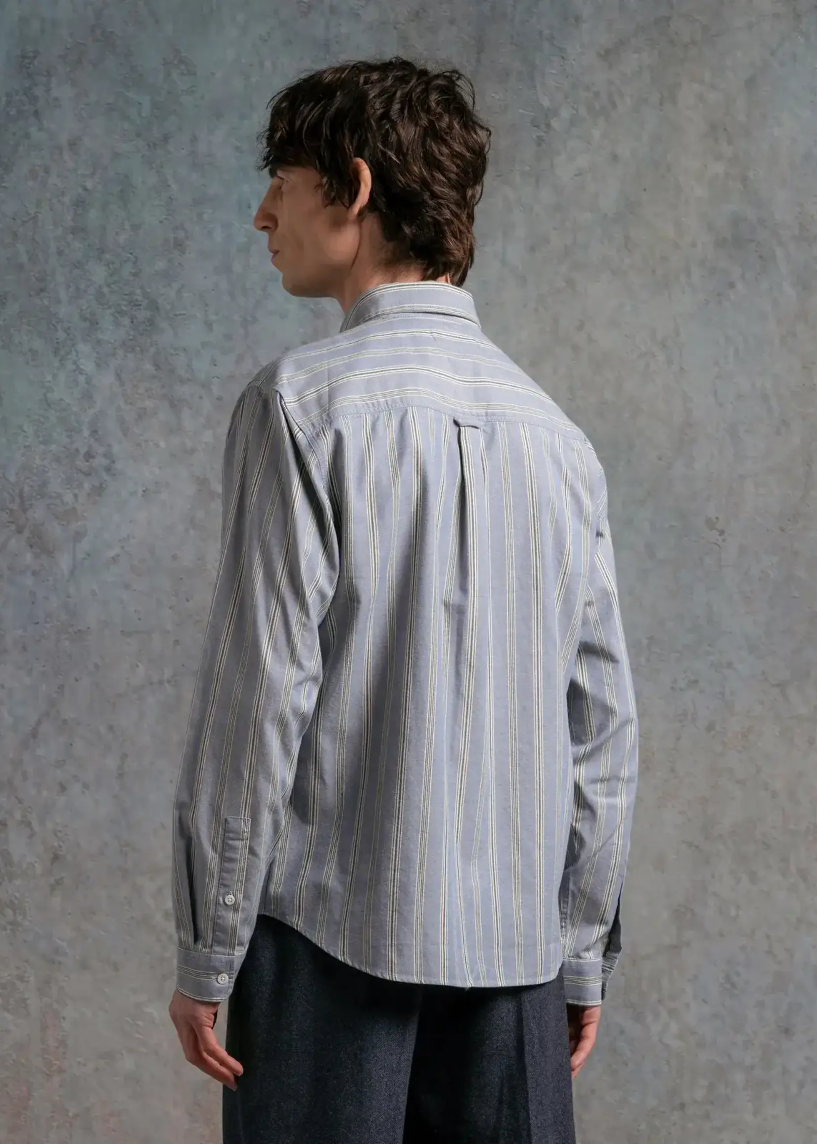 Kestin Kestin Raeburn Blue BD Wide Stripe Sports Shirt