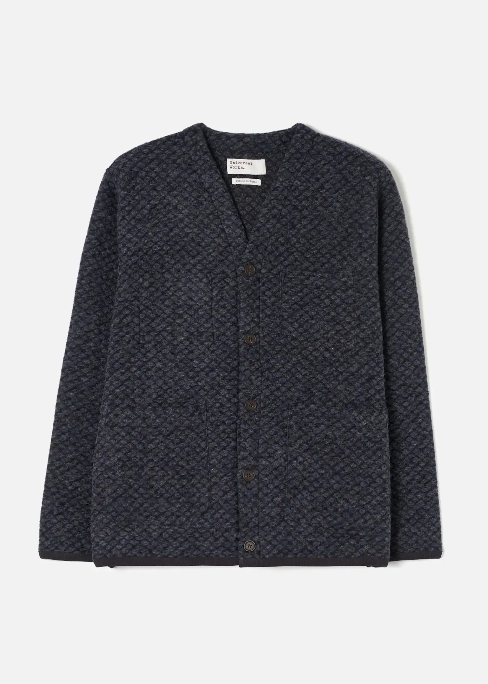Universal Works Universal Works Cardigan Charcoal Diamond Fleece