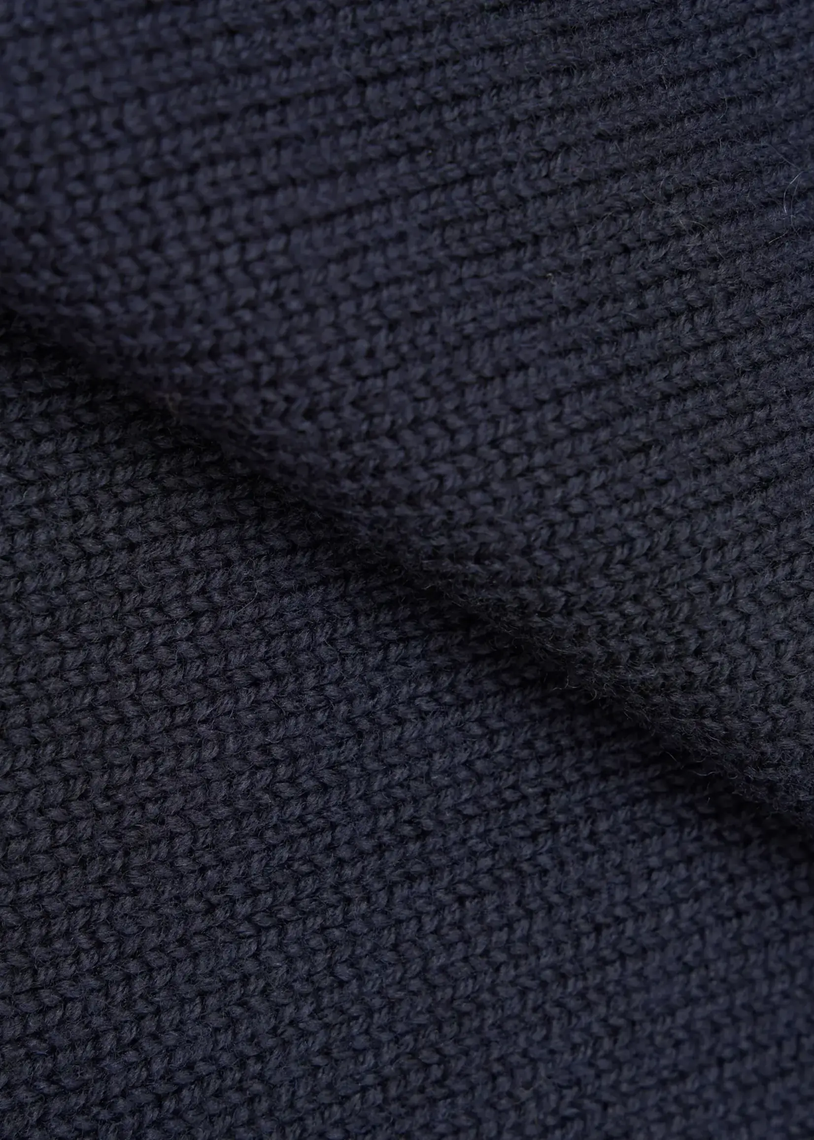 Universal Works Universal Works Curtis Wild Navy Wool Shetland Polo Sweater