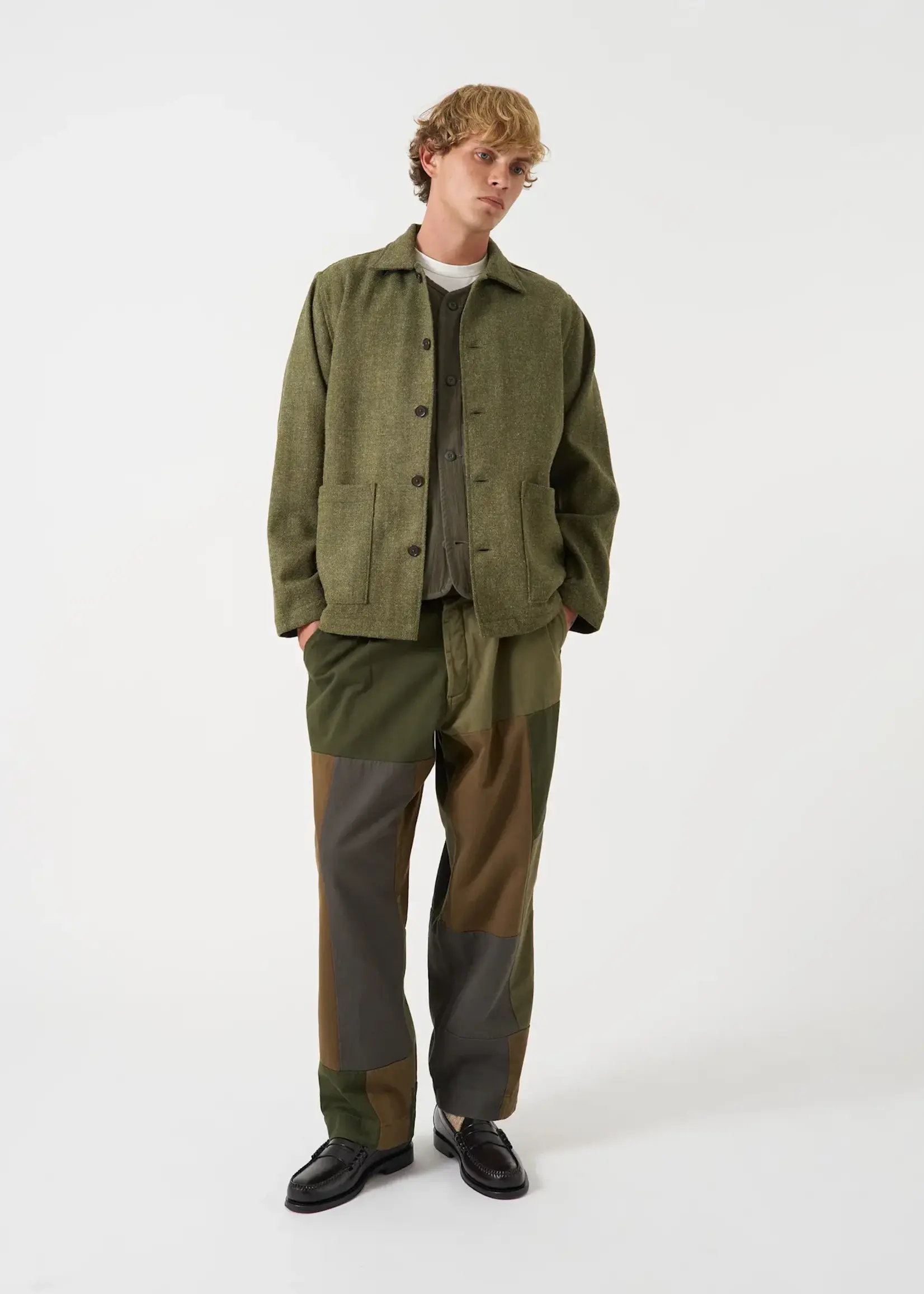 Universal Works Universal Works Easy Jacket Olive Harris Tweed