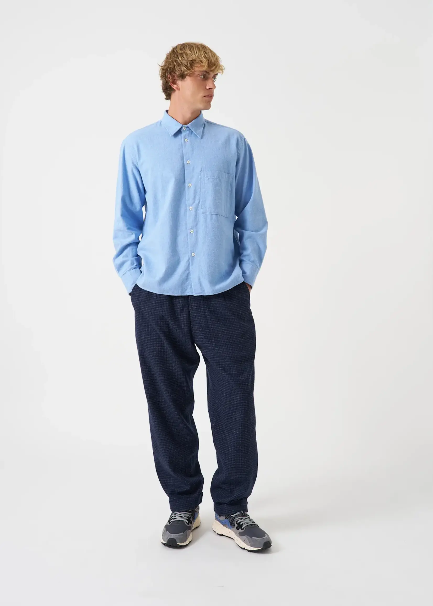 Universal Works Universal Works Square Pocket Blue Shirt