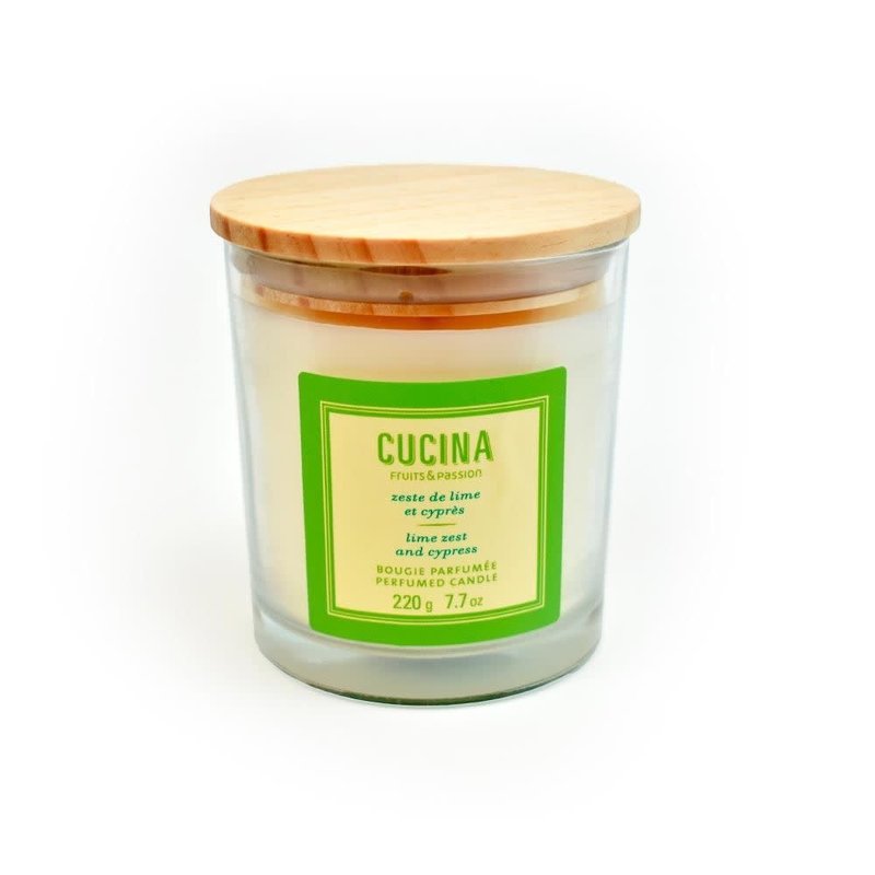 Fruits et Passion Bougie Parfumée  Cucina Zeste de Lime et Cyprès 220g