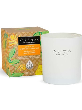 Fruits et Passion Bougie Parfumée AURA Vanille et Ambre de la Baltique 220g