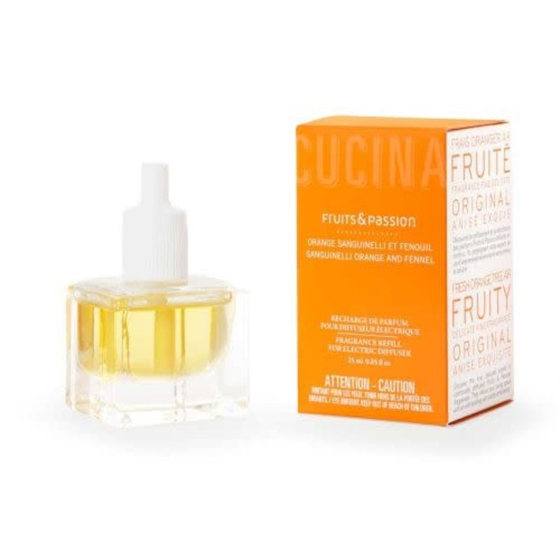 Fruits et Passion Recharge de Parfum pour Diffuseur Électrique Orange Sanguinelli et Fenouil 25ml