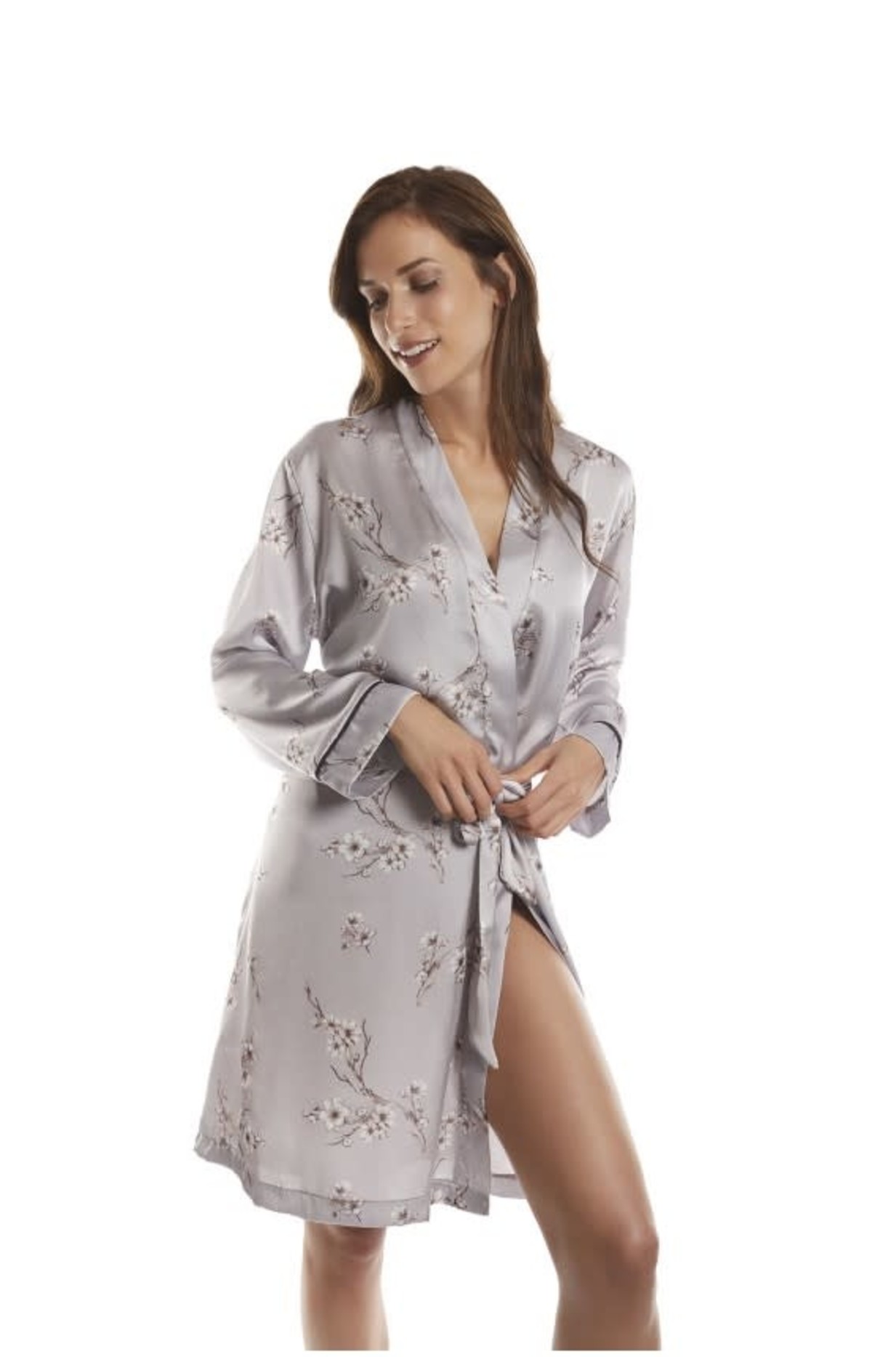 Robe de Chambre Courte Tissu Satiné Selmark 92071  Boutique