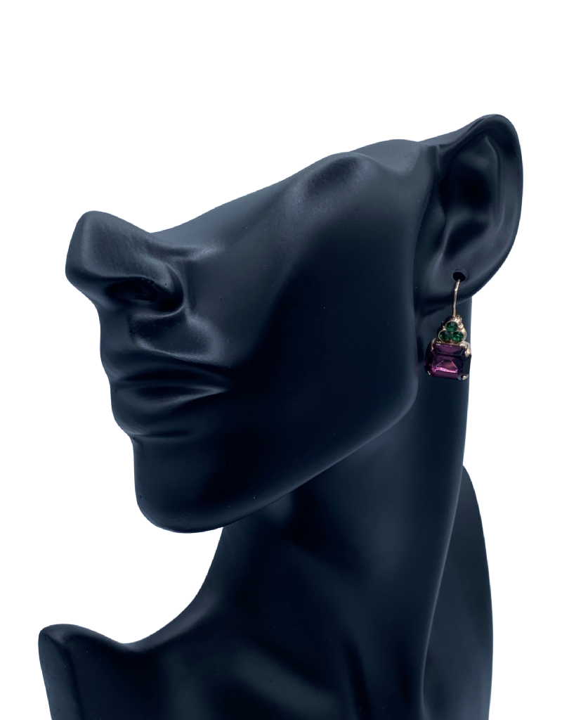 Mariana Boucles d'oreilles Mariana E-1014/7 avec pierres Violet/Vert/Gold 1048RG6