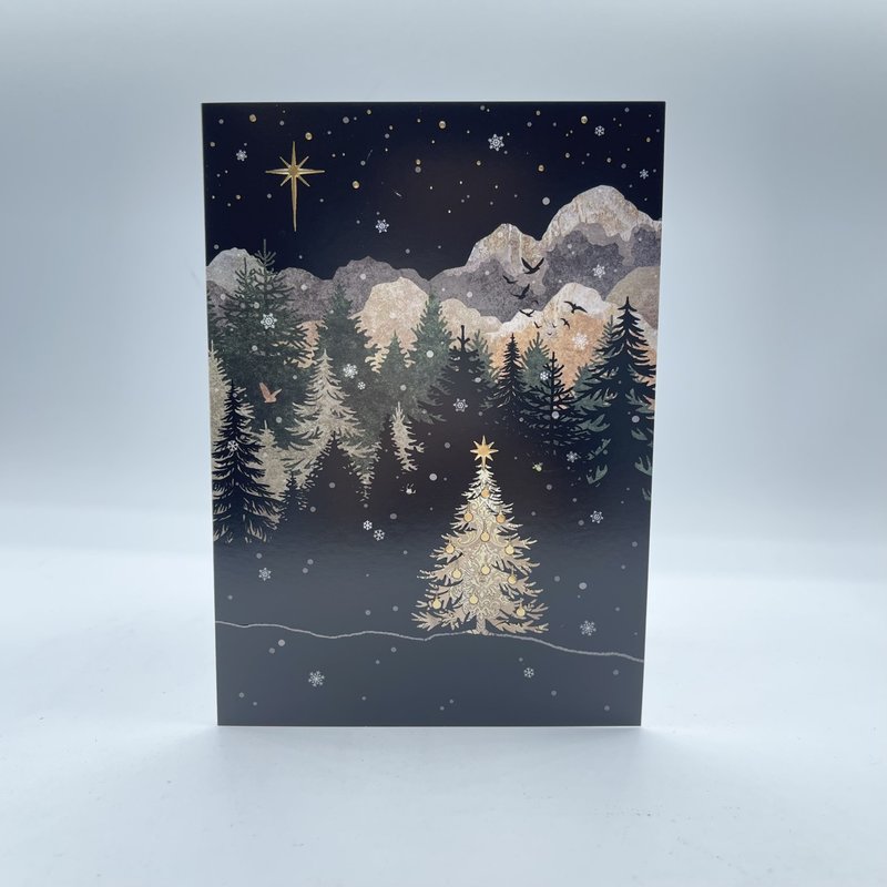 Carte de Souhait Christmas Jewels Mountain Tree Bug Art MC057