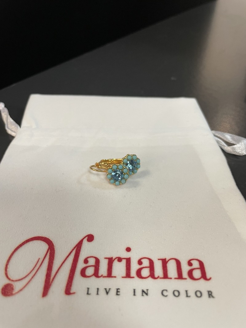 Mariana Boucles d'oreilles Mariana E-1379 Fleur Bleu/Turquoise 2672 YG