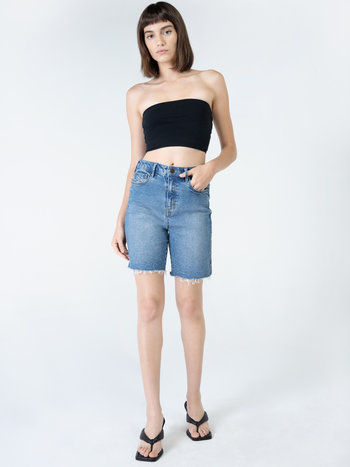 Unpublished Short en Jean Mom Fit à Taille Haute Unpublished Tessa