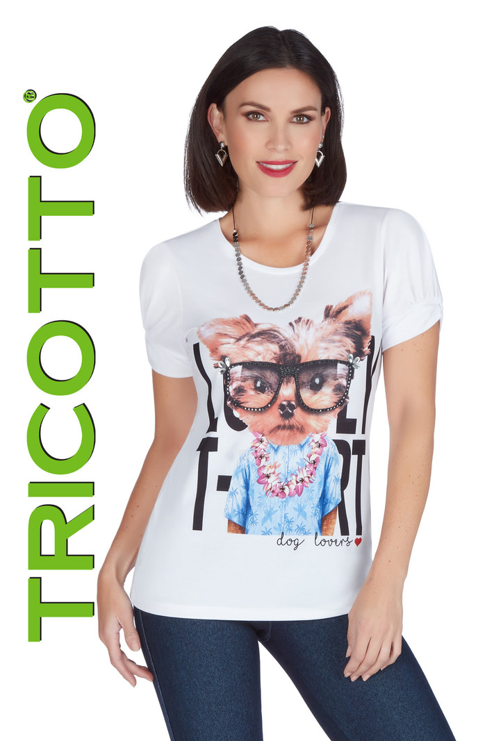 T-Shirt à Col Rond Dog Lovers Tricotto 509 - Boutique Fashionista et  Douceur de Nuit