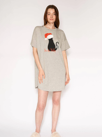 LATTELOVE Robe de Nuit T-shirt Santa Baby LATTELOVE