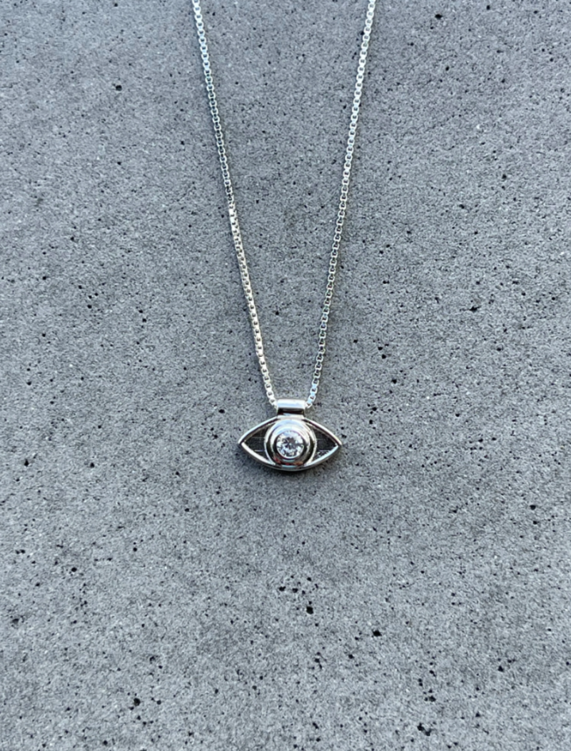 Caroline Neron Collier Argent Sterling et Cristaux Swarovski Caroline Neron Evil Eye