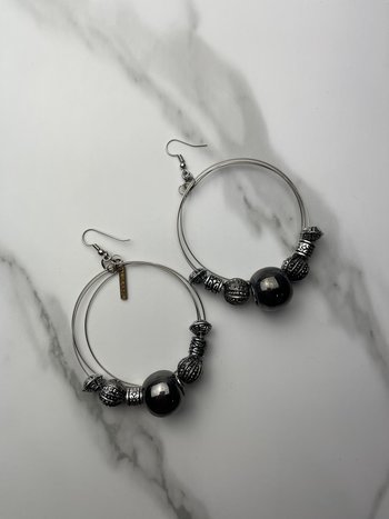 LISABEL Boucles d'oreilles Rondes Graphite Lisabel 1456