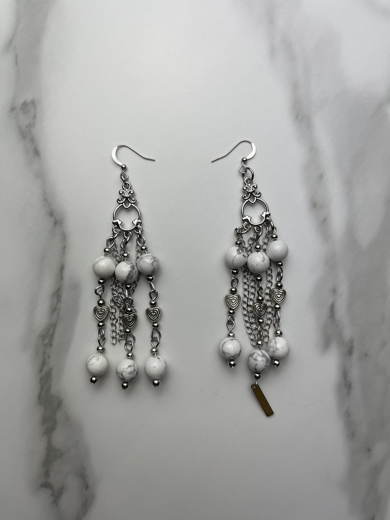 LISABEL Boucles d'oreilles Howlite Blanches Lisabel 1480