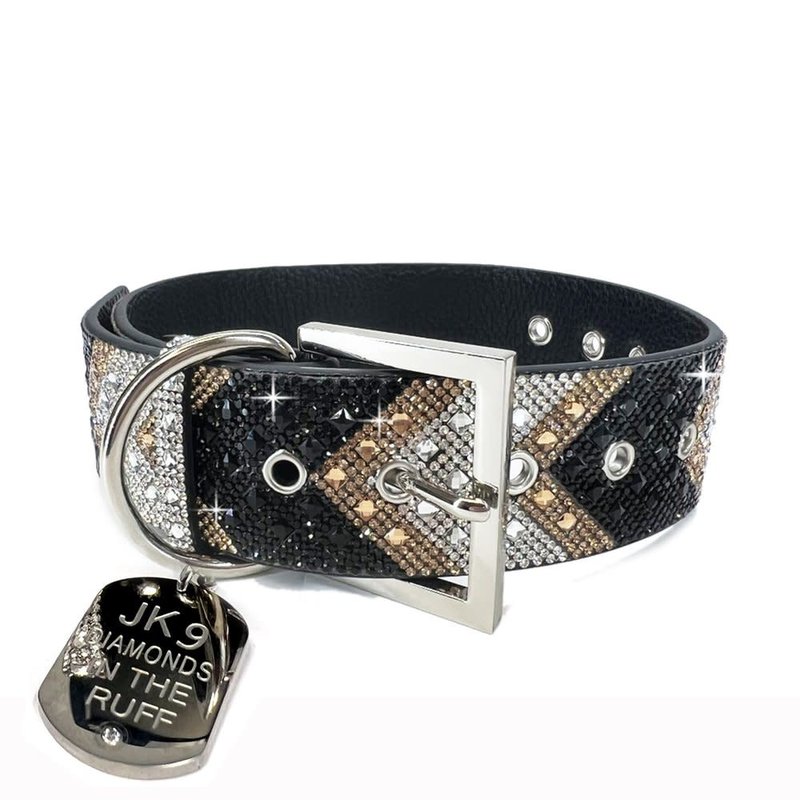 Jacqueline Kent Collier pour Chien Petit Diamonds in the Ruff Jacqueline Kent Black Silver