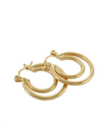 Jackie J Boucles d'oreilles Doubles Créoles 0.82'' Jackie J YDM257EGD