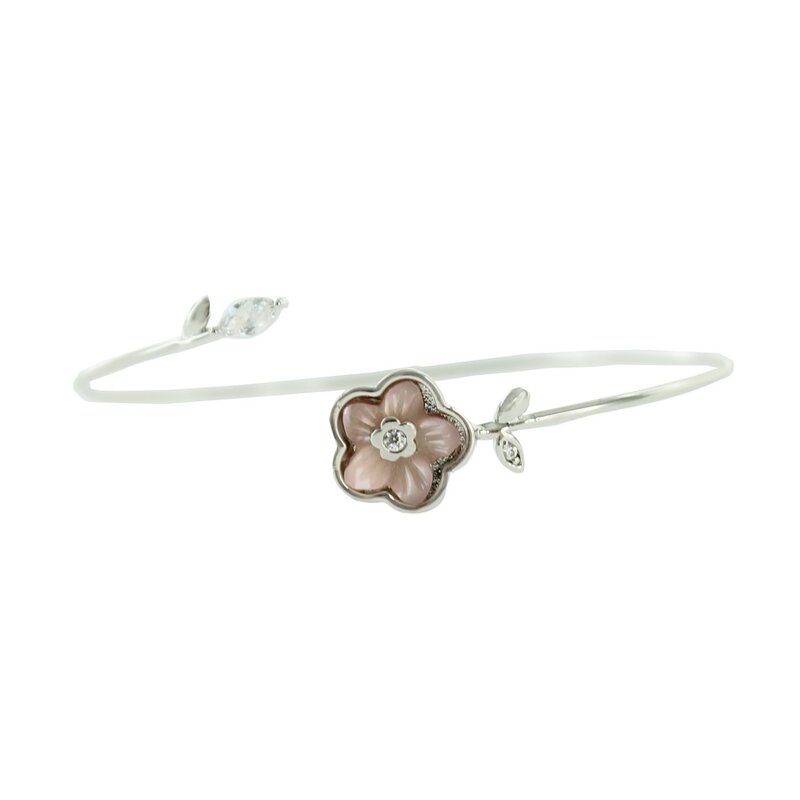 Jackie J Bracelet Manchette Mother of Pearl Flower Jackie J  YGW906BSL