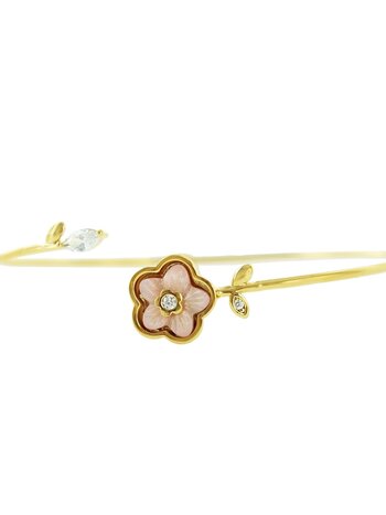 Jackie J Bracelet Manchette Mother of Pearl Flower Jackie J  YGW906BGD