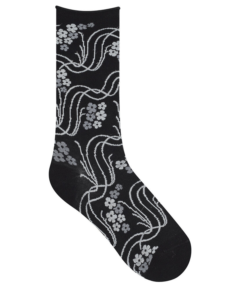 Chaussettes à Motif Fleurs Sauvages Bleu Forêt 6437