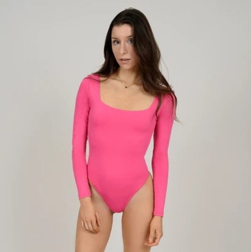 Second Skin by RD style Stacy Square Neck Long Sleeve Bodysuit Second Skin