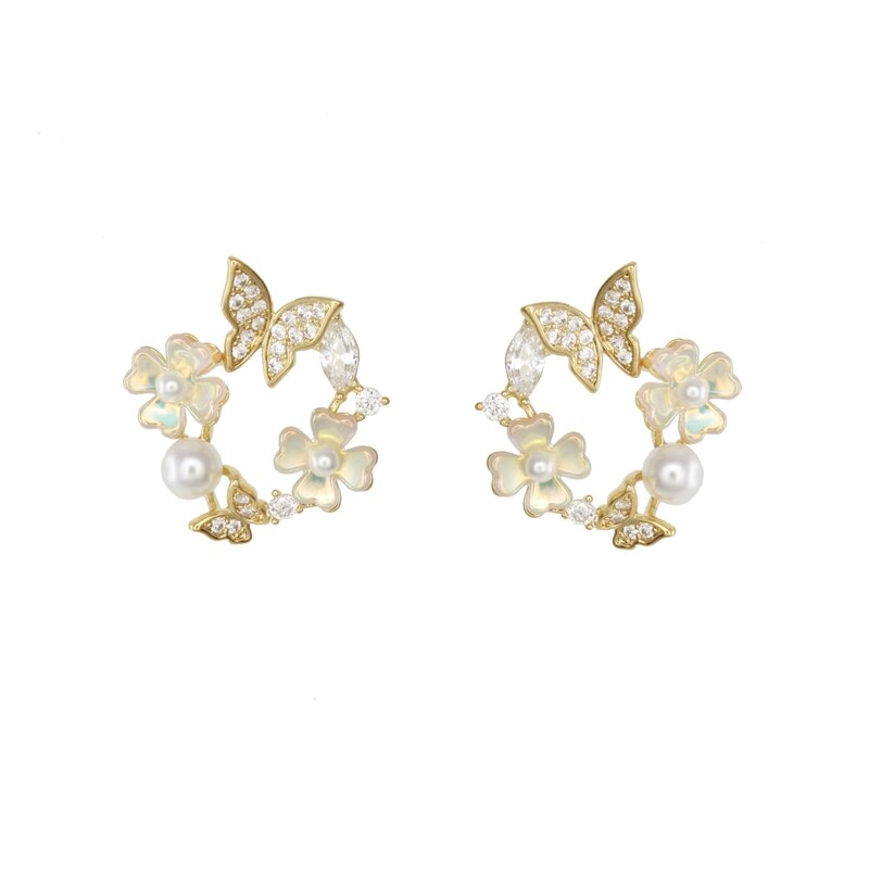 Jackie J Boucles d'oreilles Or Fleurs/Papillons Jackie J TV03E