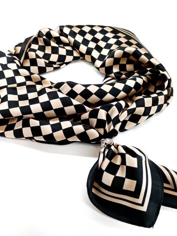 Jacqueline Kent Foulard Checkmate Jacqueline Kent Noir