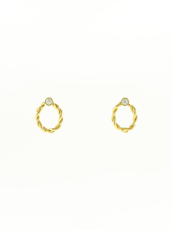 Jackie J Boucles d'oreilles Cercle Torsadé avec Cristal Jackie J  TW2300EGD