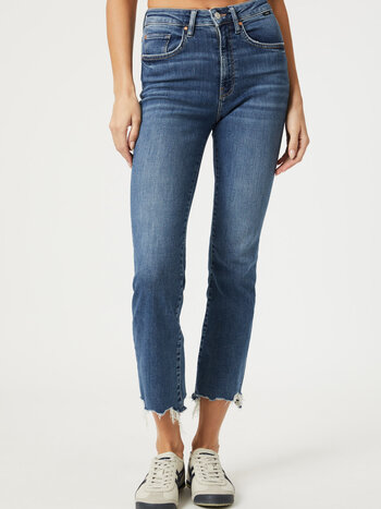 Mavi Jean Anika Cropped Flare Mavi Mid Flex Blue