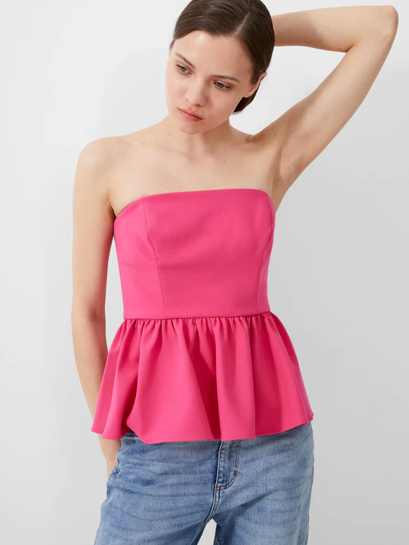 French Connection Whisper Strapless Peplum Top French Connection 72NZA