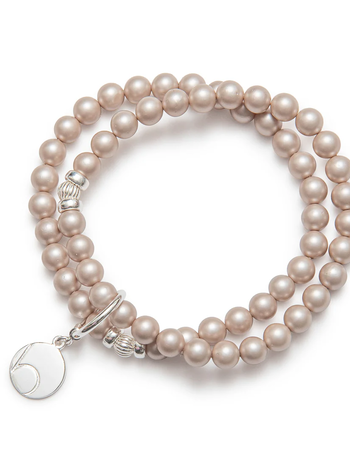beblue Bracelet Double Be Beautiful Perles de Nacre Crème Mat 6mm Argent 925 beblue