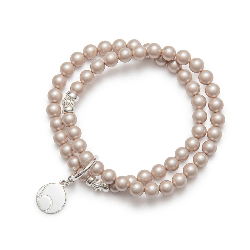 beblue Bracelet Double Be Beautiful Perles de Nacre Crème Mat 6mm Argent 925 beblue