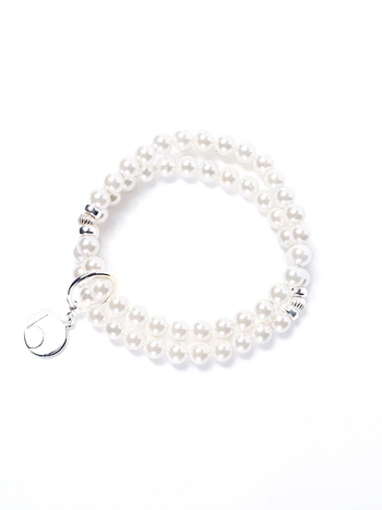 beblue Bracelet Double Be Beautiful Perles de Nacre Blanches 6mm Argent 925 beblue