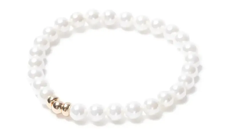 beblue Bracelet Be Classic en perles de nacre  6mm gold filled 14kt beblue