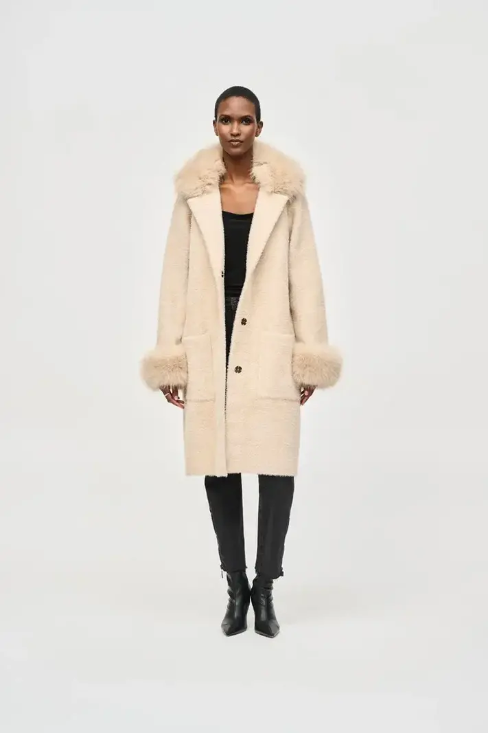 Joseph Ribkoff Manteau Col Fausse Fourrure Joseph Ribkoff 243923 Boutique Fashionista et Douceur de Nuit