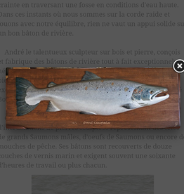André Boucher Mounted Wooden Salmon Sculpture