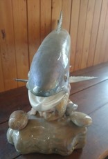 André Boucher Salmon sculpted on rocks