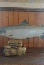 André Boucher Salmon sculpted on rocks