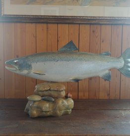 André Boucher Salmon sculpted on rocks