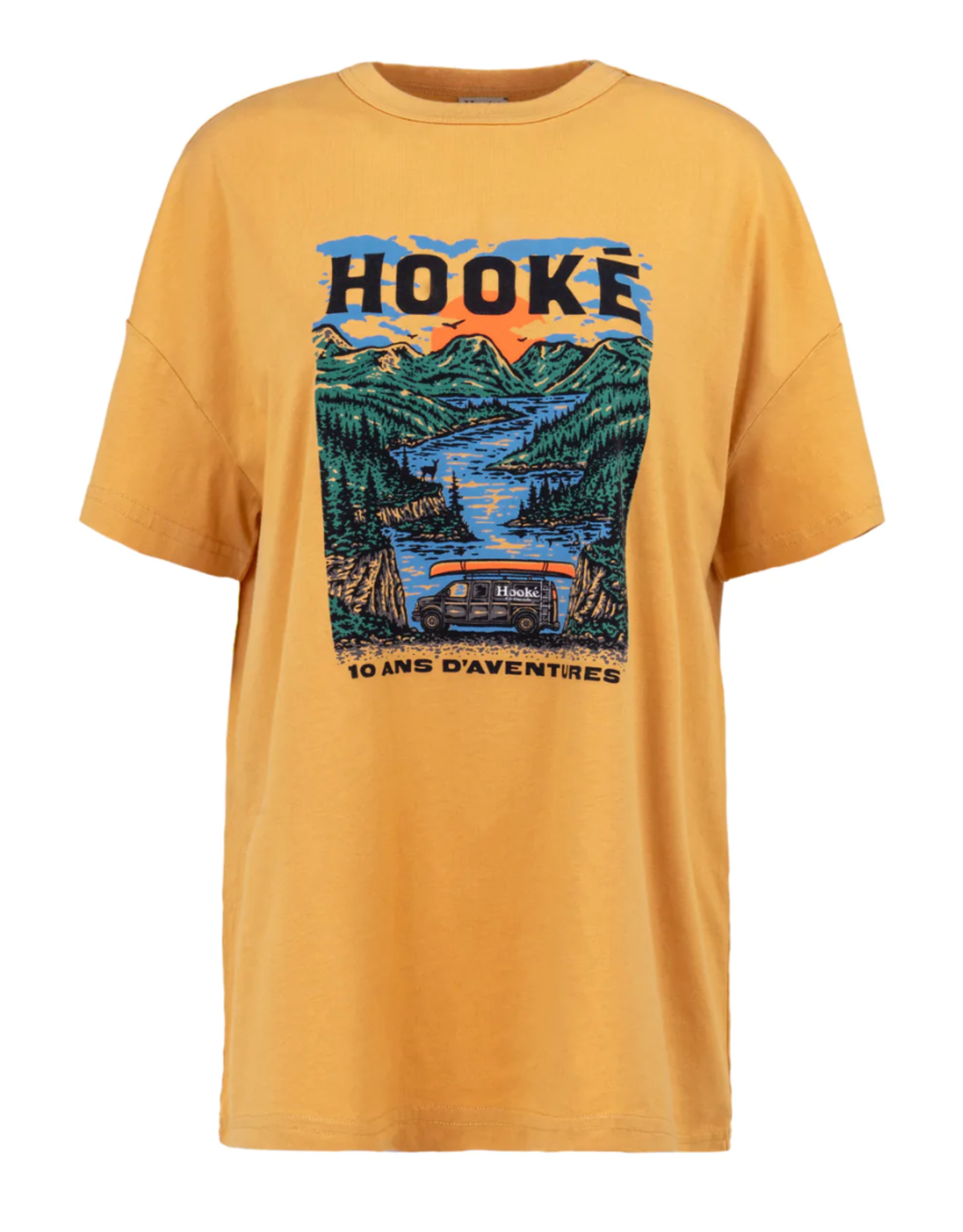 Hooké T-Shirt Oversized Femme Hooké 10 Ans d'Aventure - Jaune