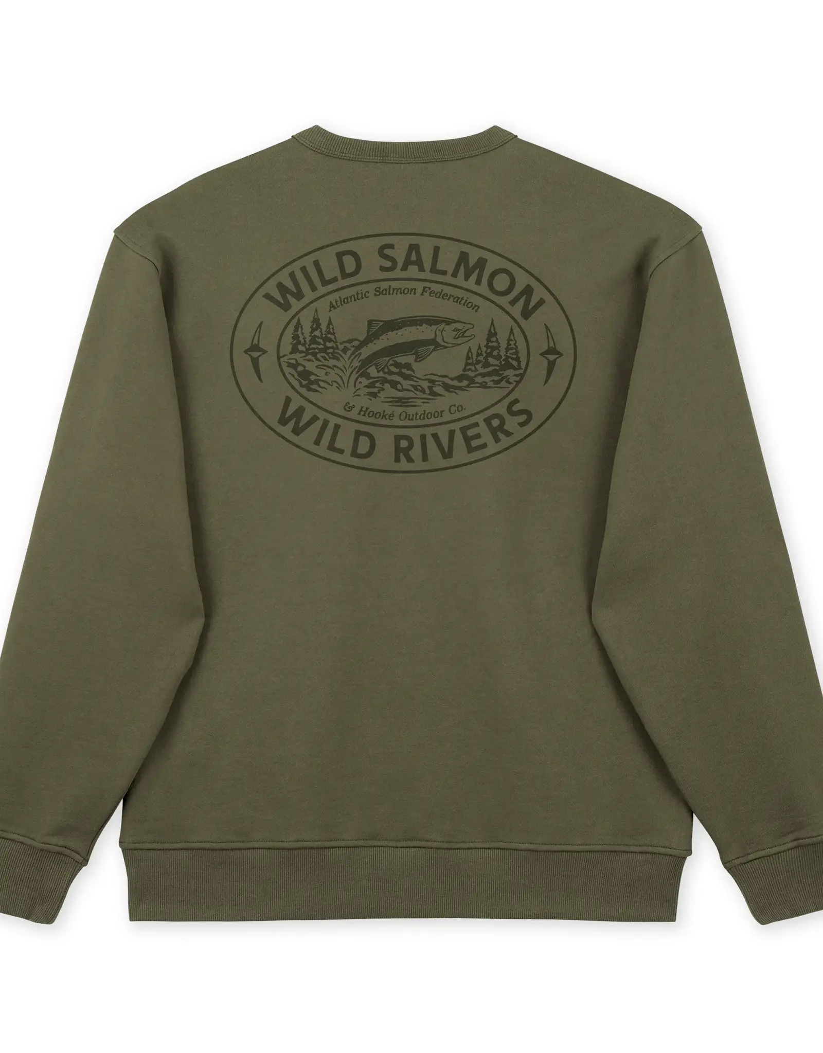 Hooké Hooké Mens Wild Salmon Wild Rivers Crewneck