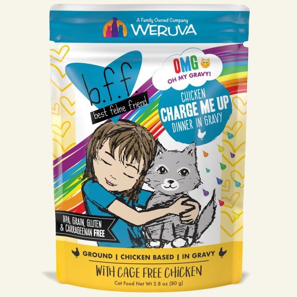 Weruva BFF OMG! Cat Food Pouch, Charge Me Up 2.8 oz pouch